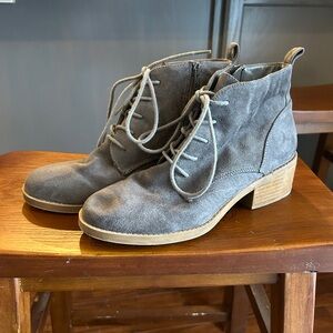 Gray Suede Ankle Boots